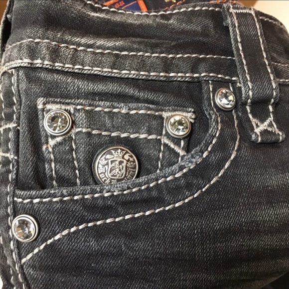 NWOT -Rock Revival Charcoal Dark Gray Washed Jeans - Picture 7 of 8